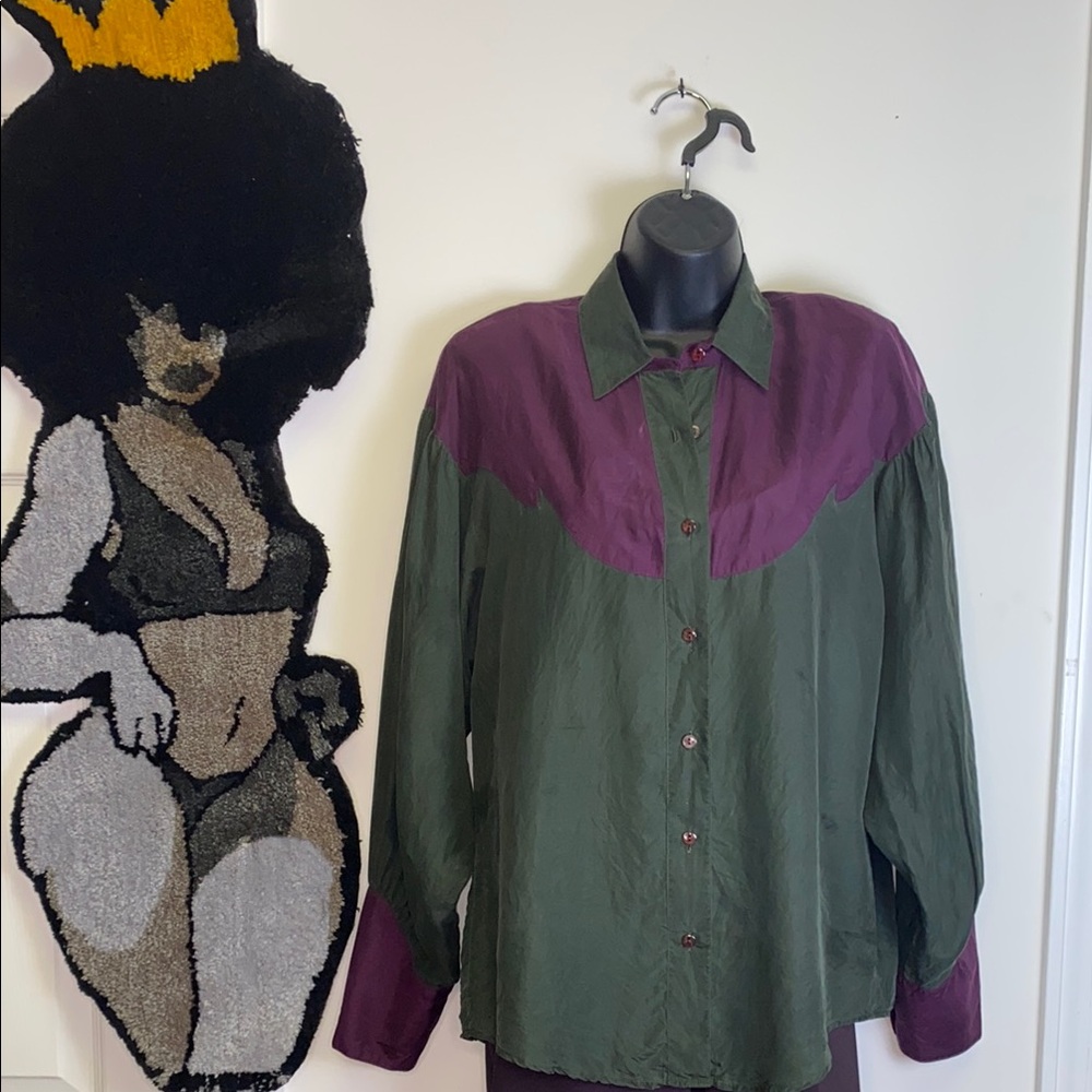 Rockies Purple and Green Blouse